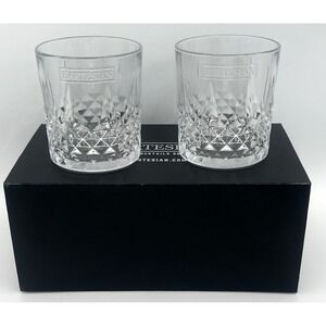 Bartesian‎ Diamond Etched Lowball Glasses 10.5 Oz Low Ball Glass Set Boxed